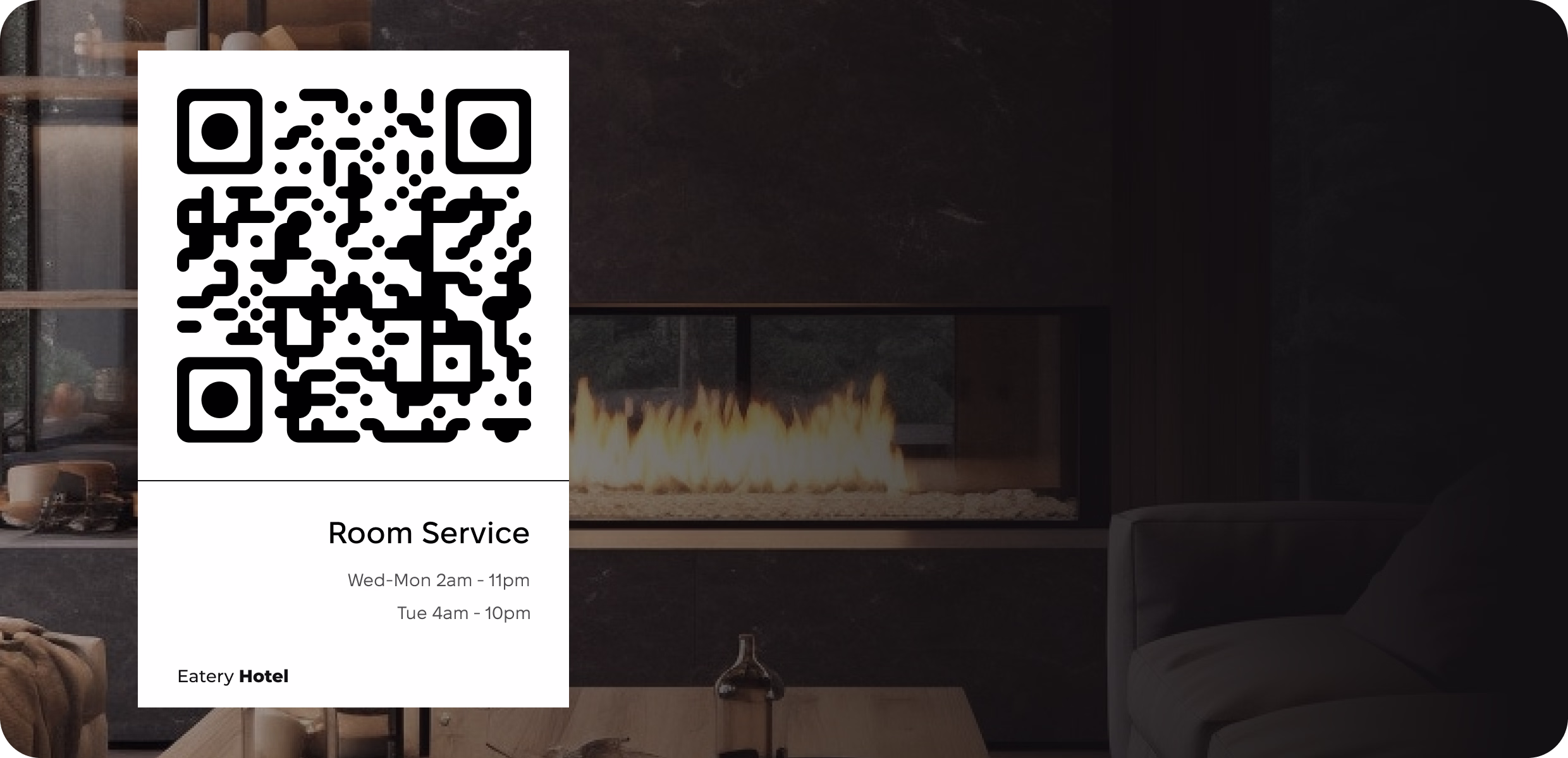 QR codes or tablets in rooms — the guest orders at their convenience QR codes or tablets in rooms — the guest orders at their convenience
